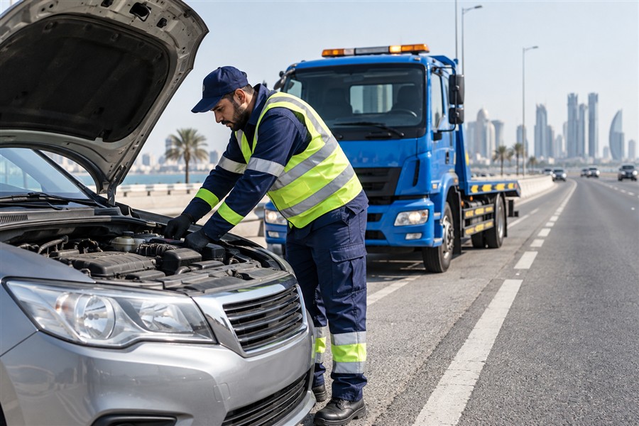 إنقاذ المركبات المتعطلة في قطر